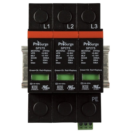 Automation Systems Interconnect Surge Protection Device, 3 Phase, 240/415V, 3 Poles, 3 Wires ASISP275A-3P